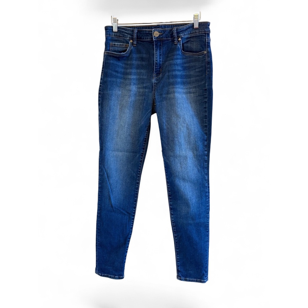 Kut from the Kluth High Rise Toothpick Skinny Jeans Blue Dark Wash 12L Long/Tall